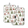 thumbnail image 7 of Yayeee Pot Holders Kitchen Heat Resistant with Pocket 7"x9.8" Cotton Oven Cooking Hot Pads, Green Nordic Style Christmas, 7 of 7