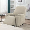 thumbnail image 2 of Stretch Jacquard Electric Lift Recliner Cover with Side Pocket (Fossil Color) - Universal Fit for Standard & Large-Size Recliners (Rear Circumference 78-88", Seat Width 24-33"), Anti-Slip,, 2 of 6
