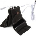 thumbnail image 1 of Guantes calentados por USB unisex, guantes sin dedos calentados, calentadores de manos de punto, diseño lavable, gris oscuro, 1 of 4