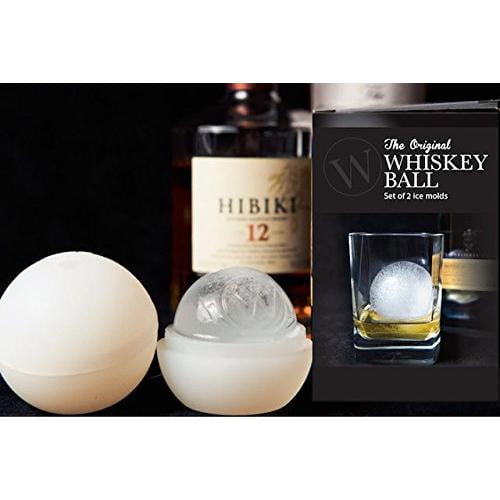 Prepara 2 Pack 2 Ice Ball Trays for Cold Drinks Water Whiskey Ball Vodka Cocktail Ice Maker Mold