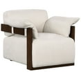 thumbnail image 4 of SAFAVIEH Couture Ivybella Modern Chenille Solid Armchair, Ivory/Dark Brown, 4 of 12