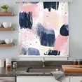 thumbnail image 5 of Navy Blue Pink Art Sheer Curtains 45 Inches Long, Abstract Contemporary Luxury Light Filering Curtains, Breathable Simi Curtain Privacy Drapes for Kitchen Bathroom Lightweight Small Window Treatment, 5 of 9
