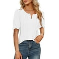 thumbnail image 2 of MOSHU Blouses for Women Casual Chic V Neck Womens Tops Summer Dressy Chiffon Shirts, 2 of 9