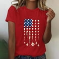 thumbnail image 2 of Womens 4Th of July Summer T-Shirts Round Neck Short Sleeve Tops American Flag Printed Tunic Tops Pullover Sweater Blouses Patriotic T-Shirts Retro Dressy Tops Shirt Going Out Beach Outfits, 2 of 6