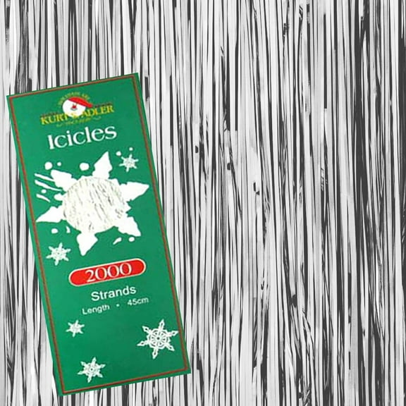 Kurt Adler 18-Inch Silver Tinsel Icicle Strands Christmas Decoration