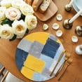 thumbnail image 2 of Round Placemats Blue Gray Yellow Oil Painting 15 inch Set of 4 Table Mats for Dining Table Abstract Art Heat Resistant Non-Slip Kitchen & Home Decorative Place Mat Set, 2 of 8