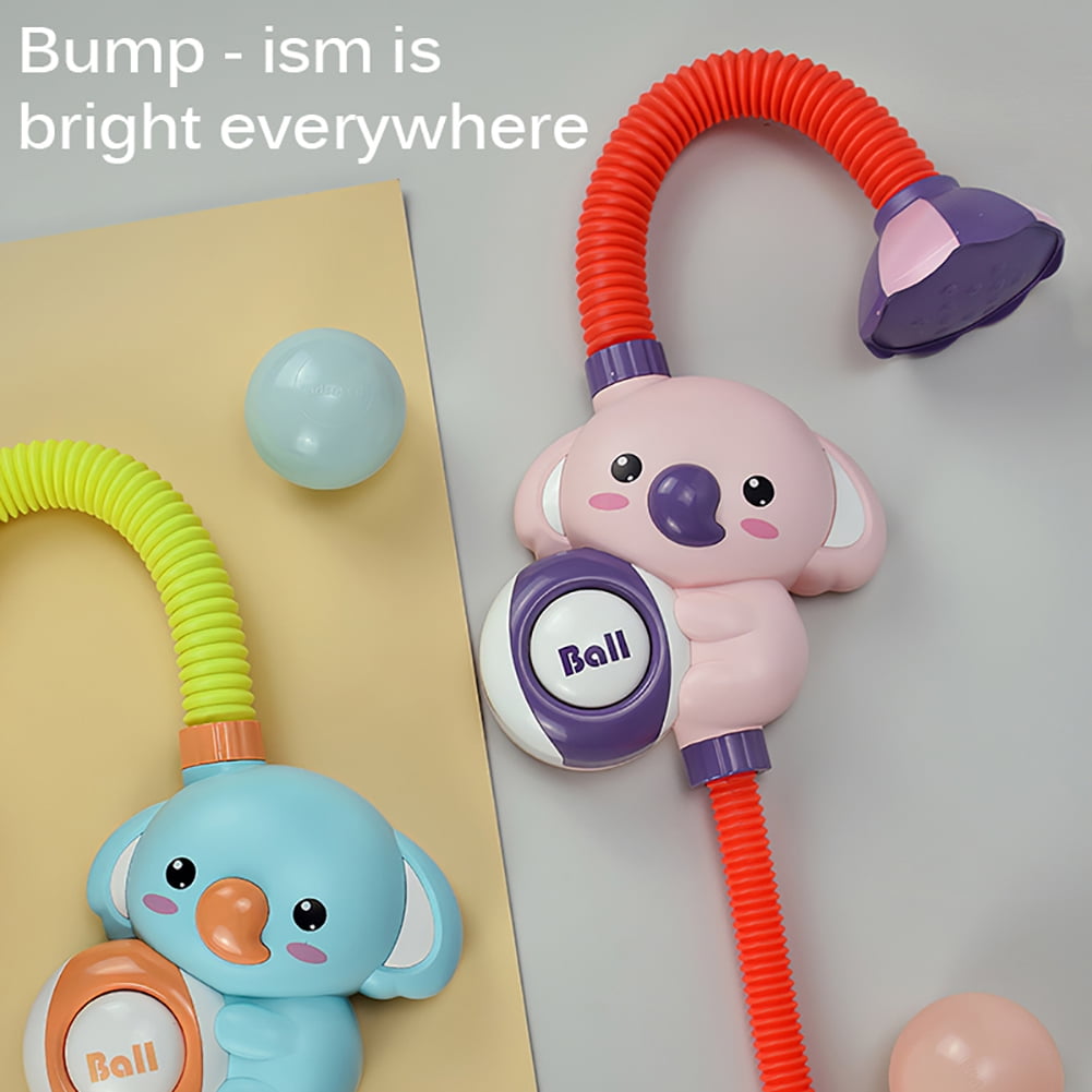 Private Jungle Children Bath Toy Cartoon Elephant Baby Bath Toy Bathtub Shower Nozzle Suction Cup Rotating Spray Faucet Bath Toy,Red