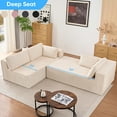 thumbnail image 4 of ZAFLY 106" Cloud Sectional Couch with Chaise, L Shaped Sleeper Sofa with Deep Seat, Oversized Modular Couches and Sofas for Living Room -  Beige, 4 of 8