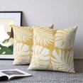 thumbnail image 2 of Pillow Covers 16x16 Set of 2, Palm Tree Monstera Throw Pillow Covers Decorative Couch Cushion Cover, Mustard Ochre Leaf Boho Botanical Tropical Microfiber Soft Pillowcases for Bedroom Living Room, 2 of 9