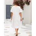 thumbnail image 6 of Zeagoo Plus Size Sundress Short Sleeve for Women Summer Cotton Dresses Casual Loose Pockets Long Dress, 6 of 6