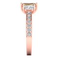 thumbnail image 3 of 1.88 ct Emerald Cut Yellow Moissanite 3 Stone 14K Rose Gold Womens Engagement Ring, 3 of 6