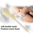 thumbnail image 3 of Cepillo de ducha con esponja de baño de mango largo, esponja de malla de nailon suave, cepillo de baño corporal para mujeres y hombres, cepillo de ducha para baño, 3 of 4