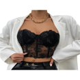 thumbnail image 2 of MesaSe Women Bustier Tube Tops See Through Embroidery Flower Off-Shoulder Tank Party Street Backless Crop Tops, 2 of 6