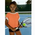 thumbnail image 4 of kpoplk Girl's Graphic Shirt Short Sleeve Loose Cute Summer T Shirt Trendy Aesthetic Baggy Tops(Orange,4-5 Y), 4 of 7