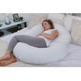 thumbnail image 7 of PharMeDoc Pregnancy Pillow with Soft Jersey Cover - C Shaped Body Pillow for Pregnant Women - Light Grey, 7 of 7