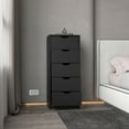 thumbnail image 5 of Logan Black 5 Narrow Drawer Dresser,Black Wood Furniture Bedroom Dressers Chests Wardrobes, 5 of 8