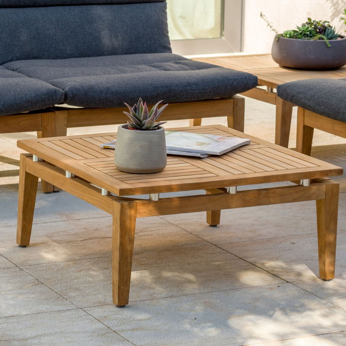 Amazonia Trieste, 100% FSC Certified Teak, Outdoor Patio Square Coffee Table
