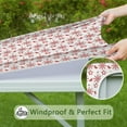 thumbnail image 6 of Red Christmas Snowflake Pattern Square Fitted Tablecloth with Elastic Edge,Square Table Cover,Washable Elastic Table Cover for Home Kitchen Party Decor 34"x34", 6 of 6