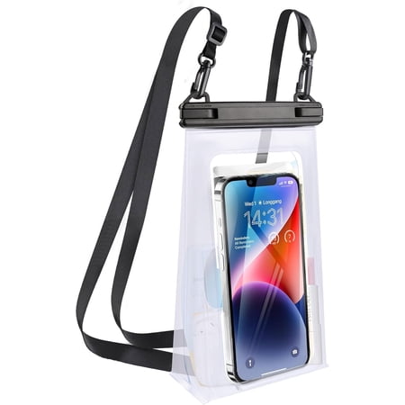 Large Waterproof Phone Pouch Universal Phone Waterproof Case for iPhone 15 14 13 Pro Max Galaxy S22 S21 IPX8 Water Proof Dry Bag with Wide Lanyard Large Capacity Swimming Bag