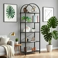 thumbnail image 5 of Memoryfield 5 Tier Arched Bookshelf, Industrial Open Back Bookcase, Modern Freestanding Display Shelving Unit Storage Rack with Metal Frame for Bedroom Living Room, Black, 5 of 8