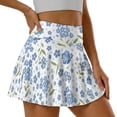thumbnail image 3 of Xoenoiee Blue Forget-Me-Not Print Women's Pleated Athletic Tennis Skorts Skirts for Women High Waisted Golf Skort with Pocket for Running Training Sports Golf, 2XL, 3 of 6