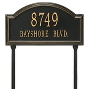 Personalized Whitehall Products 2-Line Standard Lawn Providence Arch in Black/Gold