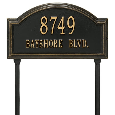 Personalized Whitehall Products 2-Line Standard Lawn Providence Arch in Black/Gold