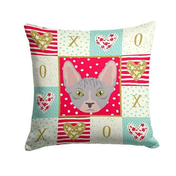 Carolines Treasures CK5088PW1414 14 x 3 x 14 in. Bambino Cat Love Fabric Decorative Pillow