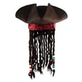 thumbnail image 2 of Sombrero pirata Nicky Bigs Novelties Deluxe con rastas para adulto, 2 of 9