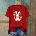 thumbnail image 4 of ClodeEU Women's Cute Rabbit Print Short Sleeve Crewneck T-Shirt ,Casual Summer Tee Red,Womens Plus S, 4 of 6