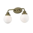 thumbnail image 1 of 11.75 x 18 x 6.75 in. Portsmith 2-Light Raw Brass Vanity Light, 1 of 1