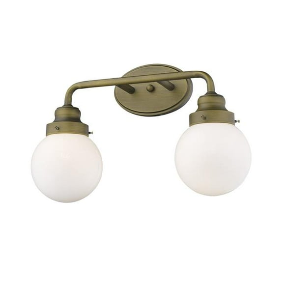 11.75 x 18 x 6.75 in. Portsmith 2-Light Raw Brass Vanity Light