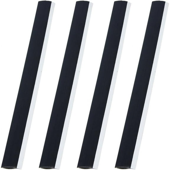 4Pcs Dustpan Rubber Edge Strips Adhesive Replacement Lip Black Broom Plastic Small Dustpan Repair Inlet Refill Pressing Garbage Silicone Repair Strip for Home Accessories(25.8cm)