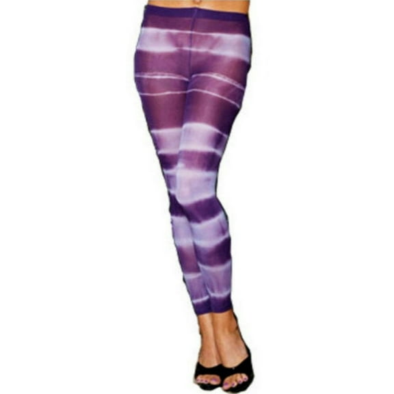 Nylon Opaque Purple Tie Dye Footless Tights