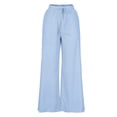 thumbnail image 5 of Women's Pants Under $10 High Rise Staright Leg With Pockets Casual Daily Pocket Elastic Waist Loose Fashion Straight Leg Pants, 5 of 5