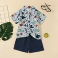 thumbnail image 2 of Toddler Boy Short Sleeve Cartoon Prints T Shirt Tops Shorts Child Kids Gentleman Outfits Clothing Sets,Size 2 Years-3 Years, 2 of 4