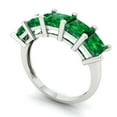 thumbnail image 2 of 2.5 ct Brilliant Princess Cut Simulated Emerald 18K White Gold Eternity Band SZ 10.75, 2 of 6