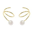 thumbnail image 1 of par de pendientes de perla para mujer, aretes de perla, joyería para mujer, 1 of 5