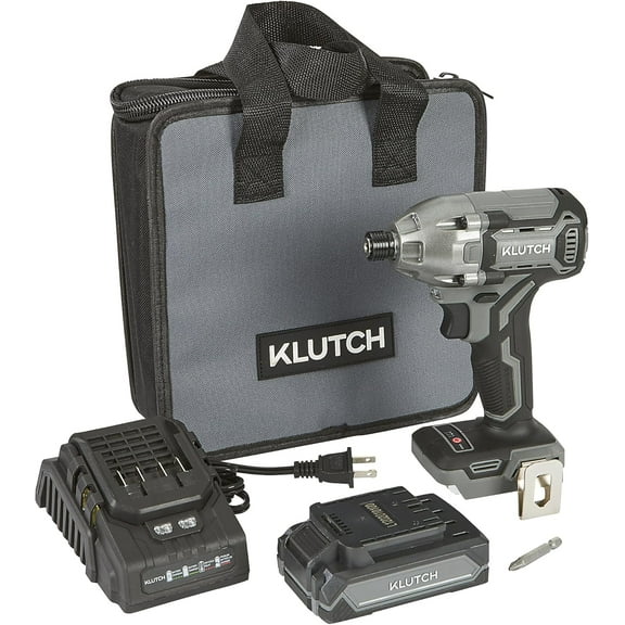 Klutch Impact Driver Kit, KLiQ 20 Volt Brushless, 1/4in.