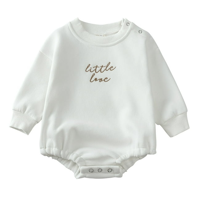 Liyamei Infant Girls Long Sleeve Pullover Letter Printing Romper Newborn Sweatshirt Bodysuits Romper,12-24 Months