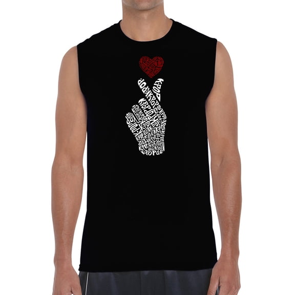 Men's Word Art Sleeveless T-shirt - K-Pop