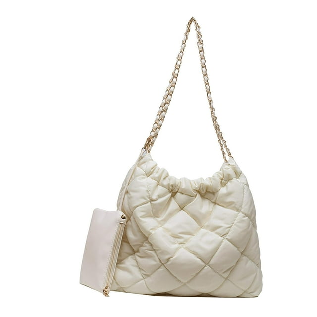 Bolso de hombro para mujer, bolso de mano con entramado de rombos, bolso de mano de gran capacidad a la moda con bolso pequeño para vacaciones, regalo