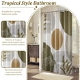 thumbnail image 3 of Dznils Boho Shower Curtain with Hooks, Modern Abstract Fabric Bathroom Curtain, 72" x 72", Deep Coffee, 3 of 9