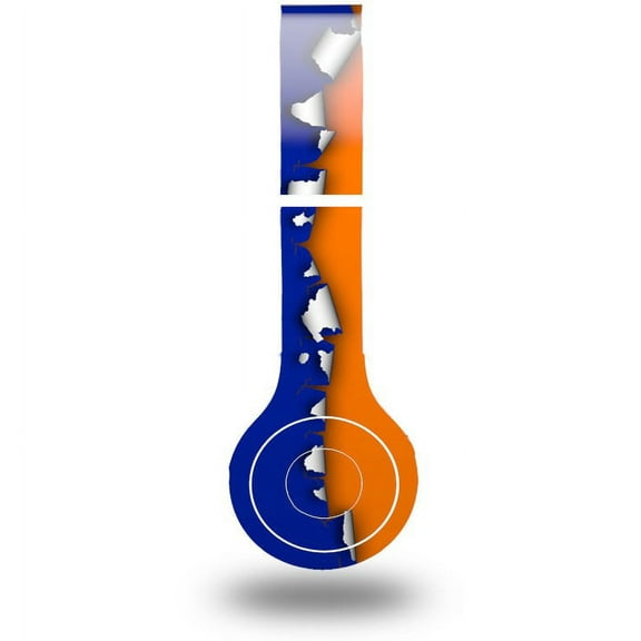 Skin Decal Wrap compatible with Original Beats Solo HD Ripped Colors Blue Orange (HEADPHONES NOT INCLUDED)