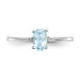 thumbnail image 4 of Primal Gold 10 Karat White Gold Genuine Diamond and Aquamarine Birthstone Ring, 4 of 7