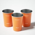 thumbnail image 4 of Sidagar 12 oz Stainless Steel Cups Metal Shatterproof Stackable Pint Drinking Glasses, 3 Pack Orange, 4 of 7