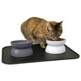 thumbnail image 3 of Kitty City Elevated Whisker-Friendly Cat Bowls, Dishwasher Safe Plastic with Non-Skid Placemat, 3-Pack, 3 of 8