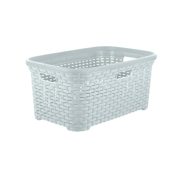 Superio Wicker Style Laundry Basket with Cutout Handles, Perforated Laundry Basket, Dirty Clothes Hamper for Laundry, Bathroom, Bedroom – 50 Liter, 1.4 Bushel