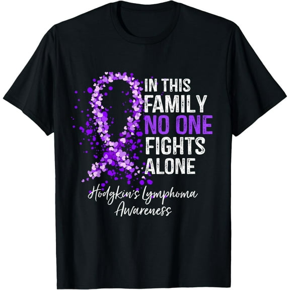 In This Family No One Fights Alone Shirt Hodgkin's Lymphoma Mens T-Shirt