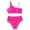 D Hot Pink, variant on Lixiuxyad Kid Girls Swimsuit Solid Color Tankini Contrast Trim Ruched Swimwear 2 Piece Bathing Suit Swimsuits for Teens,Sizes 10-11 Years